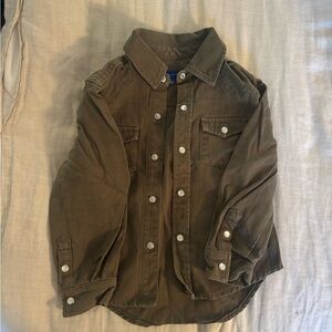 4t boys olive Snap-Up overshirt